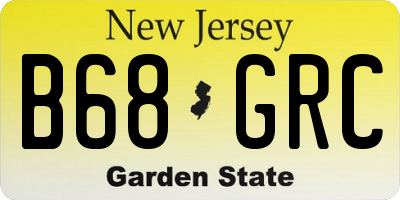 NJ license plate B68GRC