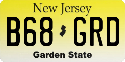 NJ license plate B68GRD