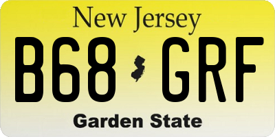 NJ license plate B68GRF