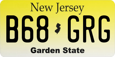 NJ license plate B68GRG