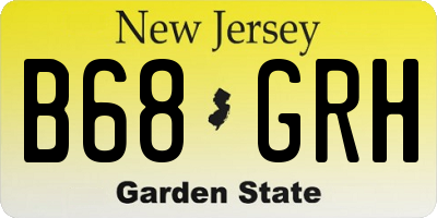 NJ license plate B68GRH