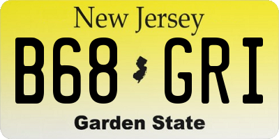 NJ license plate B68GRI