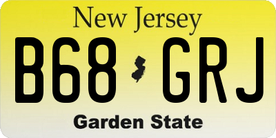 NJ license plate B68GRJ