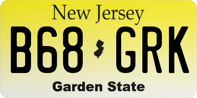 NJ license plate B68GRK