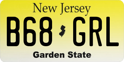 NJ license plate B68GRL
