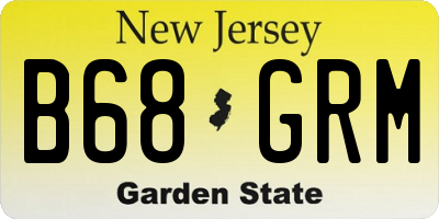 NJ license plate B68GRM