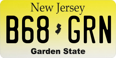 NJ license plate B68GRN