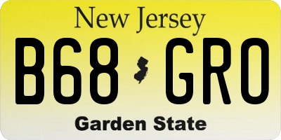 NJ license plate B68GRO