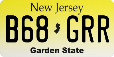 NJ license plate B68GRR