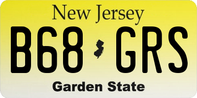 NJ license plate B68GRS