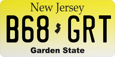 NJ license plate B68GRT