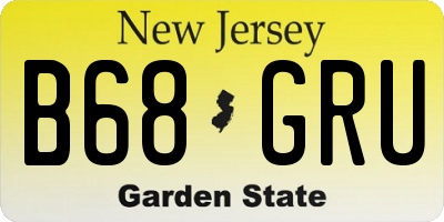 NJ license plate B68GRU