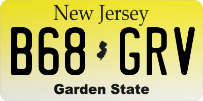 NJ license plate B68GRV