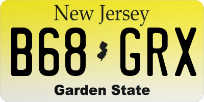 NJ license plate B68GRX