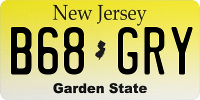 NJ license plate B68GRY
