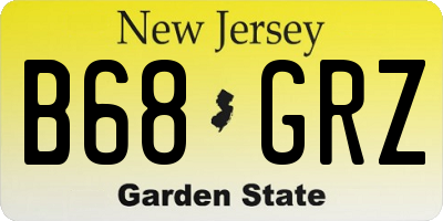 NJ license plate B68GRZ