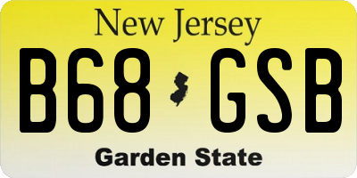 NJ license plate B68GSB