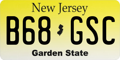 NJ license plate B68GSC