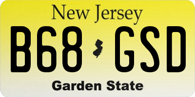 NJ license plate B68GSD