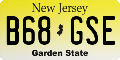 NJ license plate B68GSE
