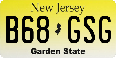 NJ license plate B68GSG