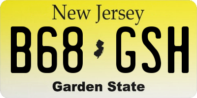 NJ license plate B68GSH