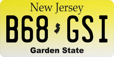 NJ license plate B68GSI
