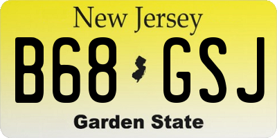 NJ license plate B68GSJ