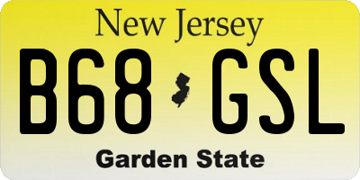 NJ license plate B68GSL