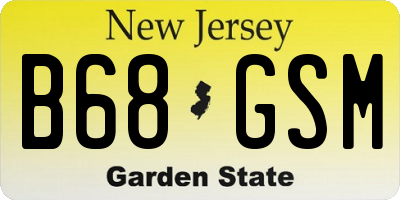 NJ license plate B68GSM