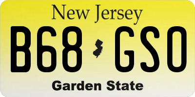 NJ license plate B68GSO