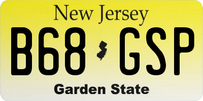 NJ license plate B68GSP