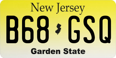 NJ license plate B68GSQ