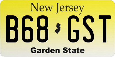 NJ license plate B68GST