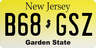 NJ license plate B68GSZ
