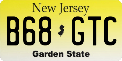 NJ license plate B68GTC
