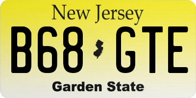 NJ license plate B68GTE