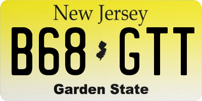 NJ license plate B68GTT