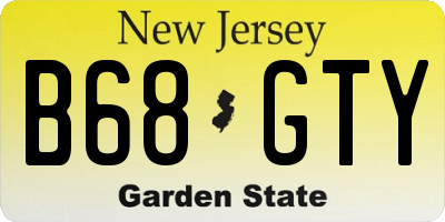 NJ license plate B68GTY