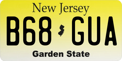 NJ license plate B68GUA