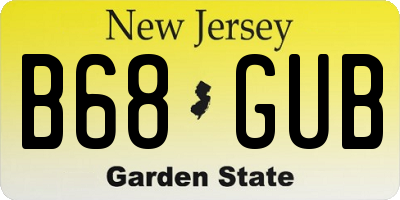 NJ license plate B68GUB
