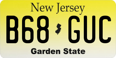 NJ license plate B68GUC