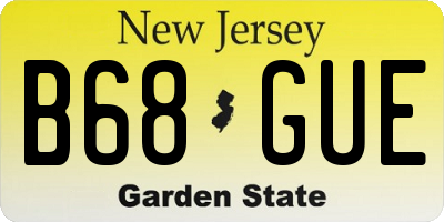 NJ license plate B68GUE