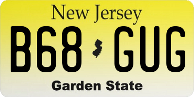 NJ license plate B68GUG