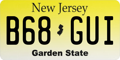 NJ license plate B68GUI