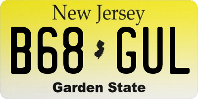 NJ license plate B68GUL
