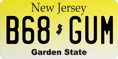NJ license plate B68GUM