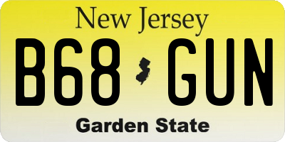 NJ license plate B68GUN