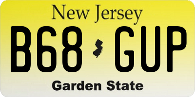 NJ license plate B68GUP
