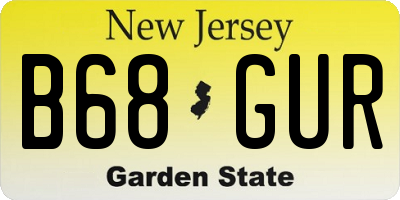 NJ license plate B68GUR